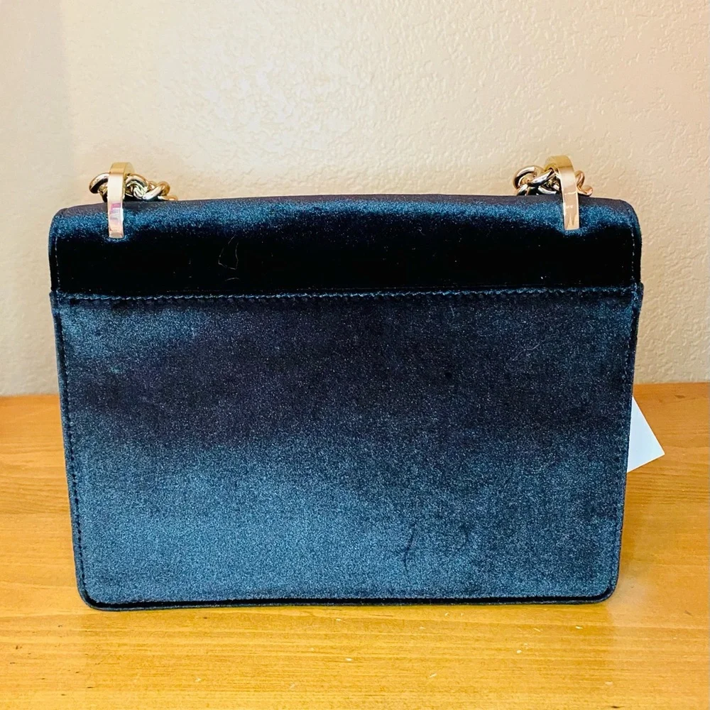 NEW! Kate Spade Cameron St Floral Embellish Marci Black Velvet Bag
